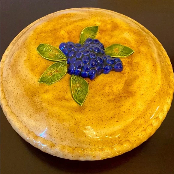 Sweetbriar Farm Vintage Large Ceramic Hand Painted Pie Keeper Plate - Picture 2 of 11